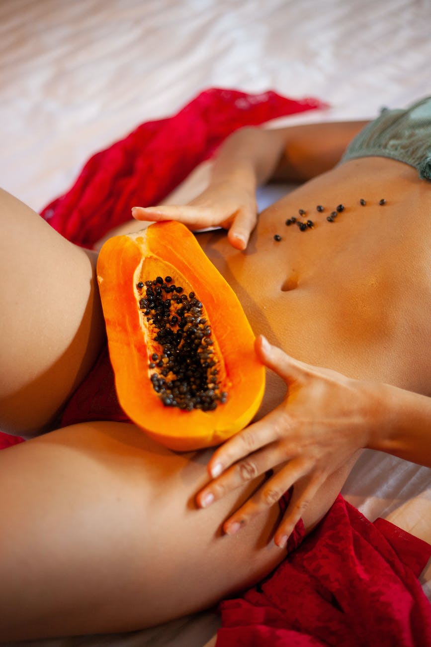 papaya on woman s belly